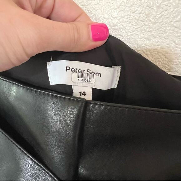 Peter Som black faux leather high rise pants 14 FLAWED - Picture 8 of 11